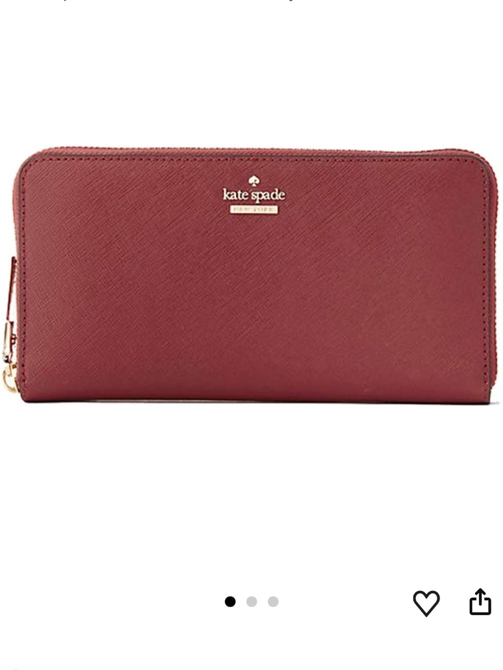 Kate Spade Cameron Street Lacey Zip-Around Wallet in Sienna
